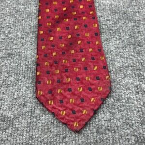 VINTAGE‎ Brooks Brothers Makers Silk Tie Red Geometric Polka Dot Spot Square